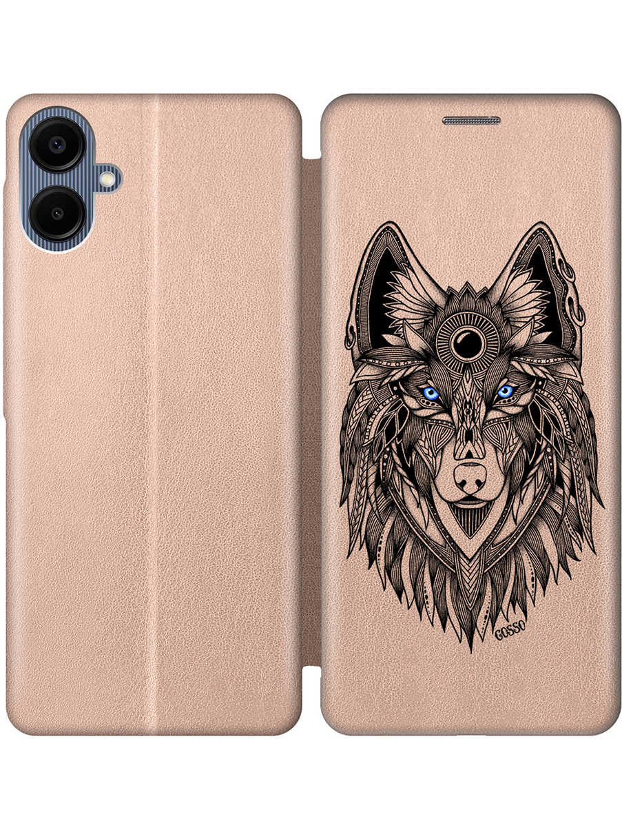 

Чехол-книжка на Samsung Galaxy A06 с принтом "Голубоглазый волк" золотой, Золотистый;прозрачный;голубой;черный, 786717512