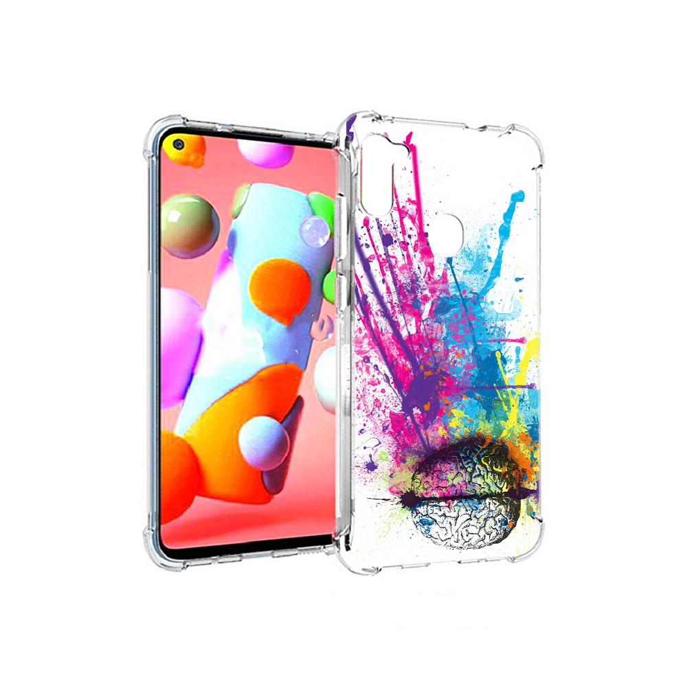 

Чехол MyPads Tocco для Samsung Galaxy A11 яркий красочный мозг (PT149913.480.710), Прозрачный, Tocco
