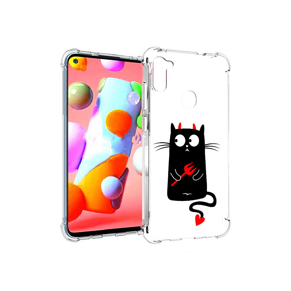 

Чехол MyPads Tocco для Samsung Galaxy A11 Кот демон (PT149913.480.97), Прозрачный, Tocco