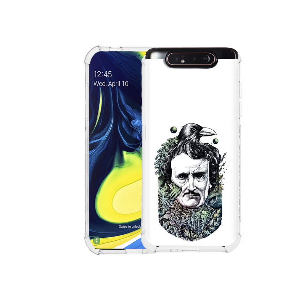 

Чехол MyPads Tocco для Samsung Galaxy A80 Эдгар Аллан с вороном (PT128473.599.203), Прозрачный, Tocco