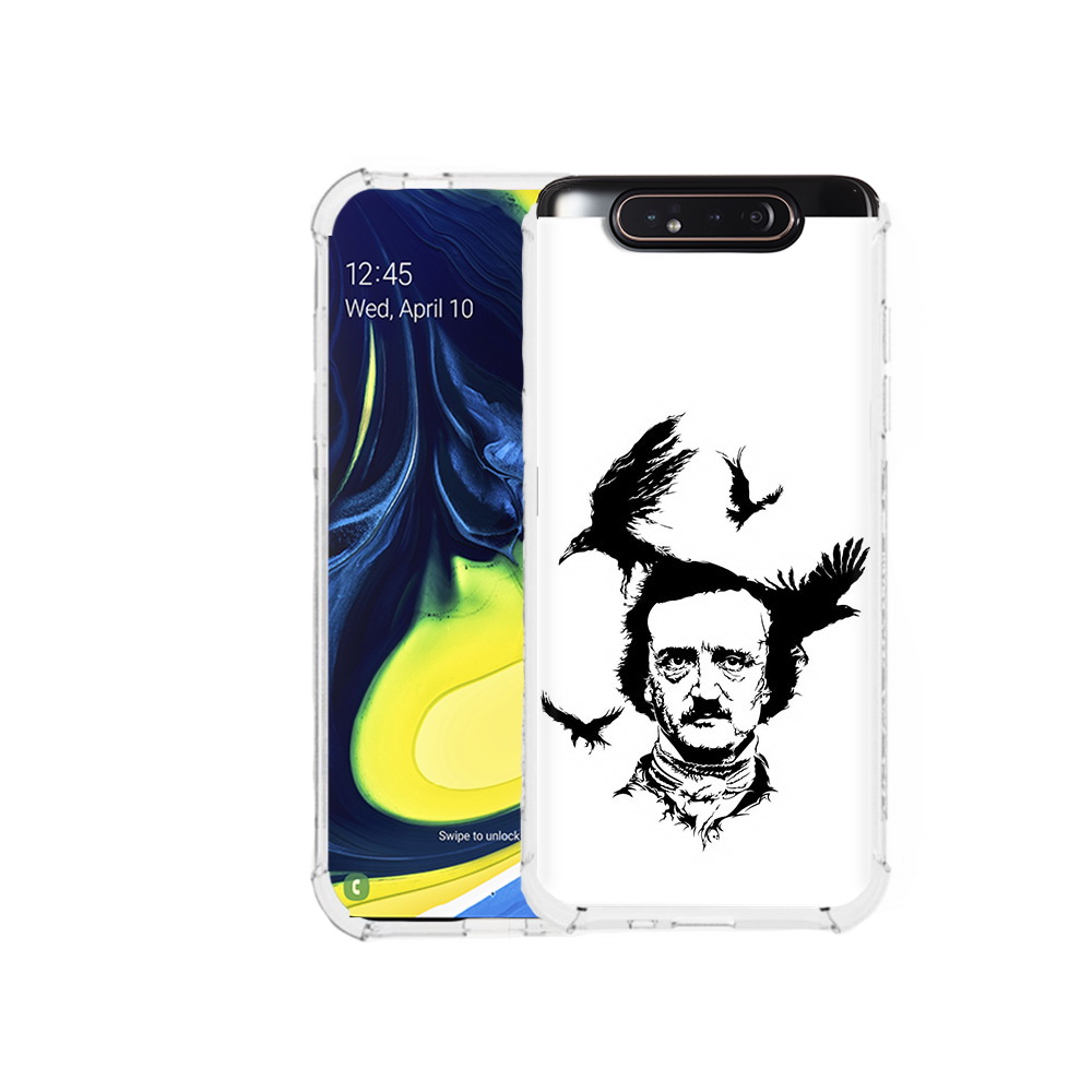 

Чехол MyPads Tocco для Samsung Galaxy A80 Эдгар Аллан черно белый (PT128473.599.204), Прозрачный, Tocco