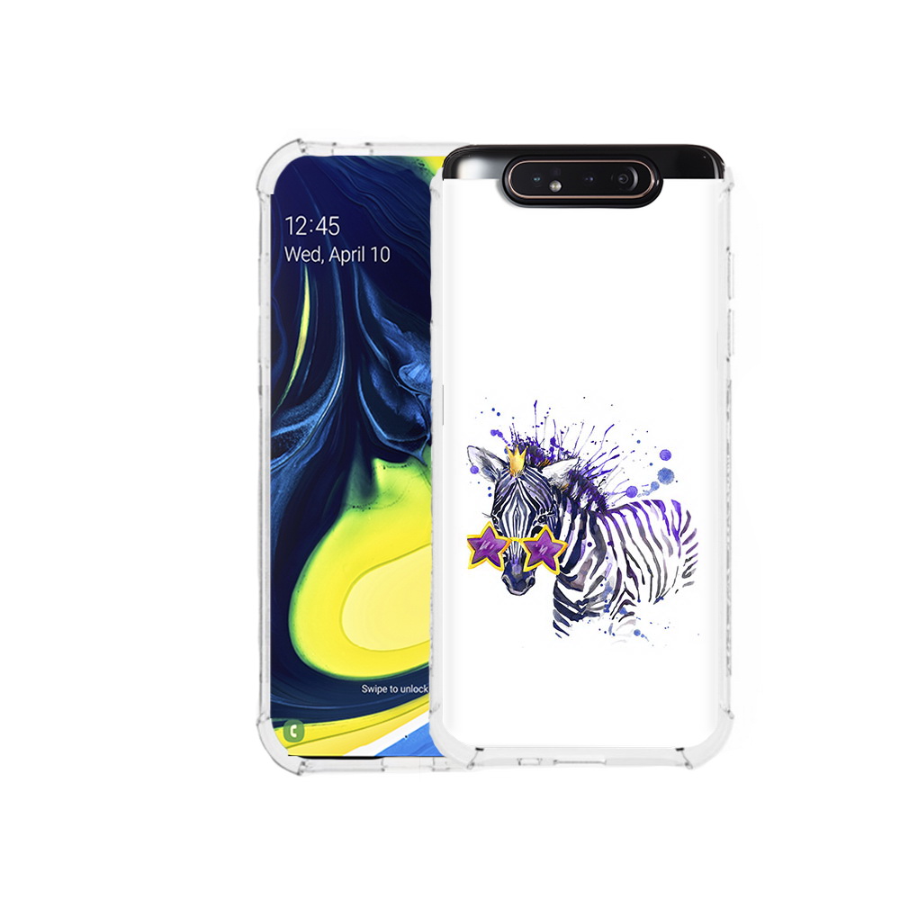 

Чехол MyPads Tocco для Samsung Galaxy A80 акварельная зебра (PT128473.599.215), Прозрачный, Tocco