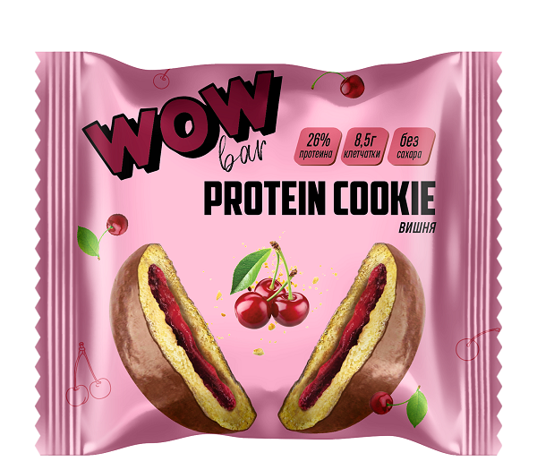 

PrimeKraft WOWbar Protein Cookie, 1 шт, вкус: вишня, Protein Cookie