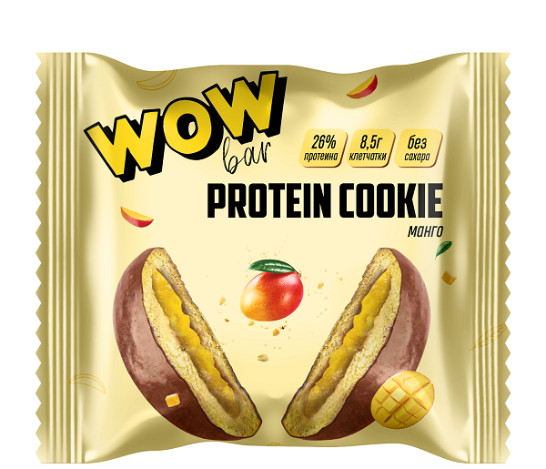 

PrimeKraft WOWbar Protein Cookie, 1 шт, вкус: манго, Protein Cookie