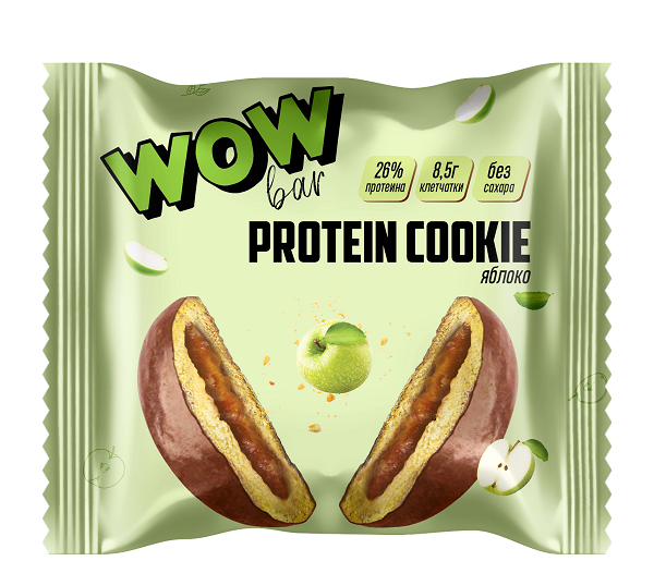

PrimeKraft WOWbar Protein Cookie, 1 шт, вкус: яблоко, Protein Cookie