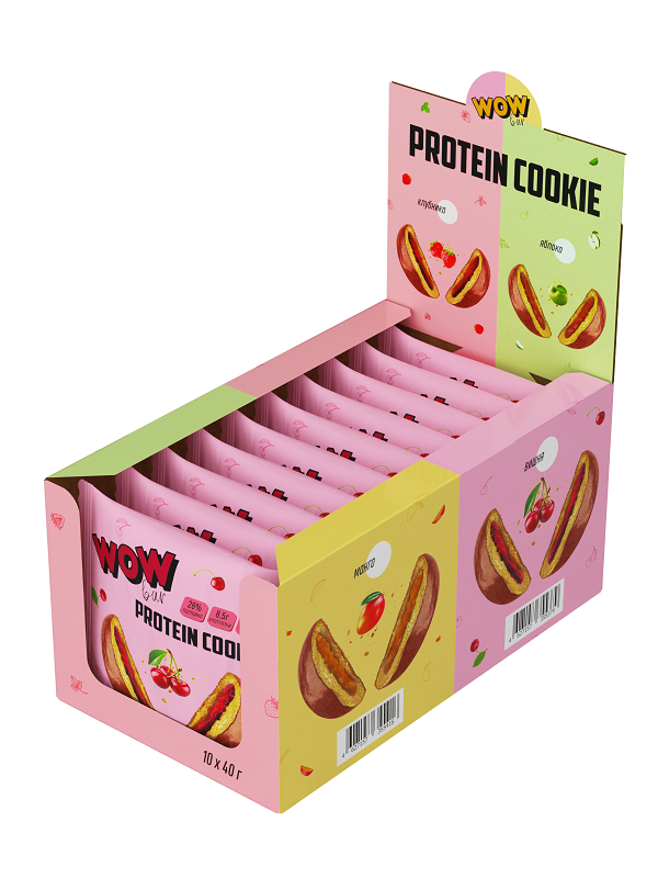 

PrimeKraft WOWbar Protein Cookie, 10 шт, вкус: вишня, Protein Cookie