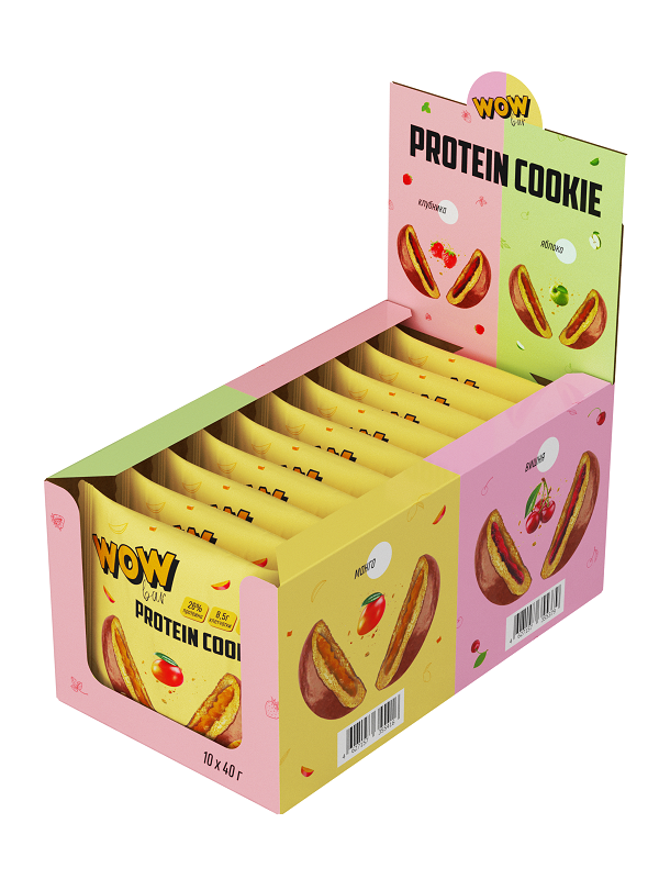 

PrimeKraft WOWbar Protein Cookie, 10 шт, вкус: манго, Protein Cookie