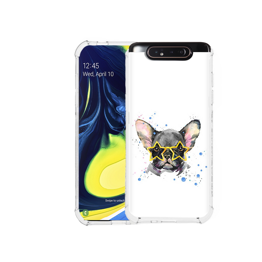 

Чехол MyPads Tocco для Samsung Galaxy A80 буля в очках (PT128473.599.252), Прозрачный, Tocco