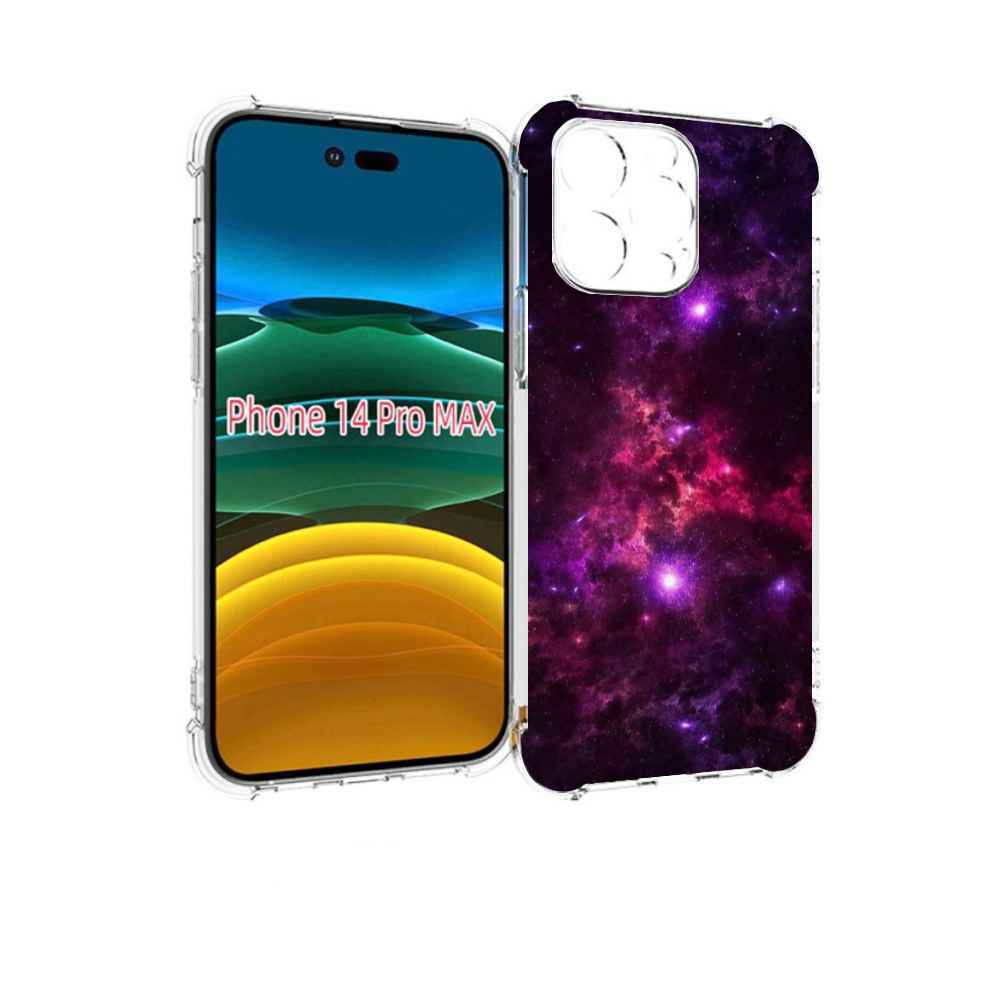 

Чехол MyPads фиолетовый-космос-с-облаками для iPhone 14 Pro Max, Прозрачный, Tocco