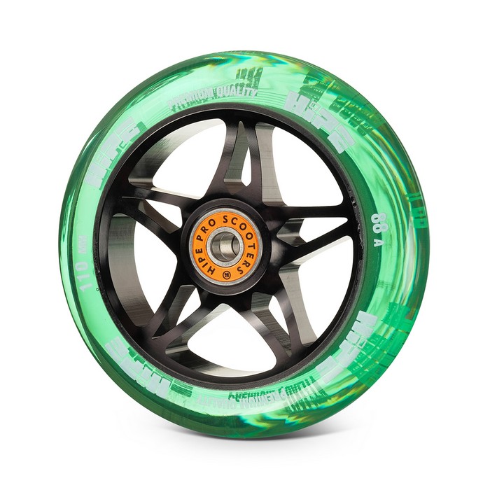 

Колесо для самоката Hipe Star 110мм black/transparent green 1шт