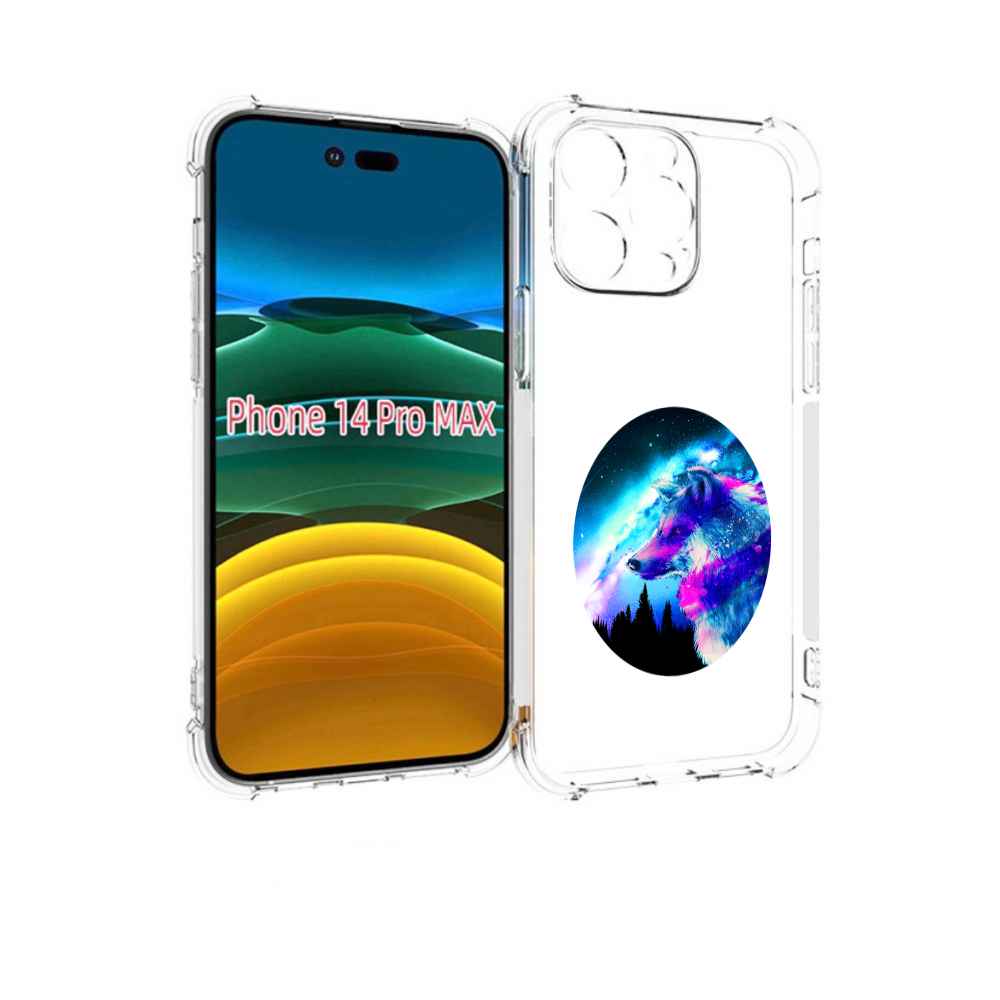 

Чехол MyPads голубой волк для iPhone 14 Pro Max, Прозрачный, Tocco