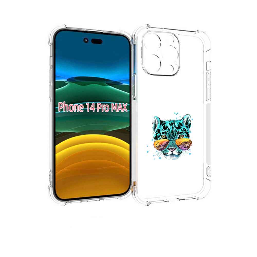 

Чехол MyPads голубой лео для iPhone 14 Pro Max, Прозрачный, Tocco