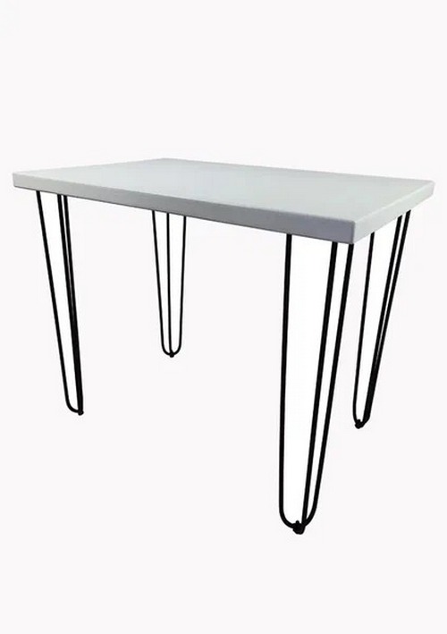 

Стол кухонный Solarius Loft металл-дерево 120x75х75, белый с черными ножками-шпильками, Loft металл-дерево 120x75х75