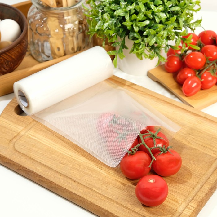 

Пакеты для вакууматора, рифленые, в рулоне, 15 x 500 см, Прозрачный