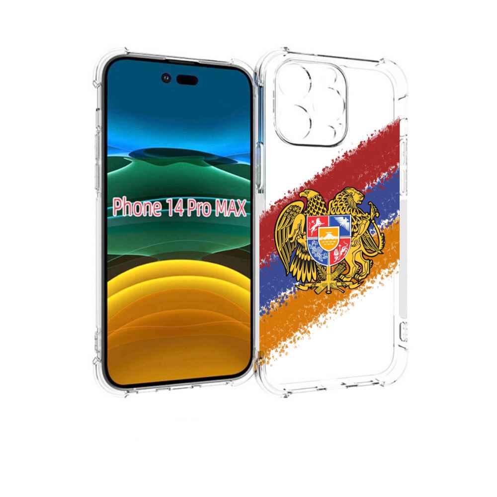 

Чехол MyPads флаг герб Армении для iPhone 14 Pro Max, Прозрачный, Tocco