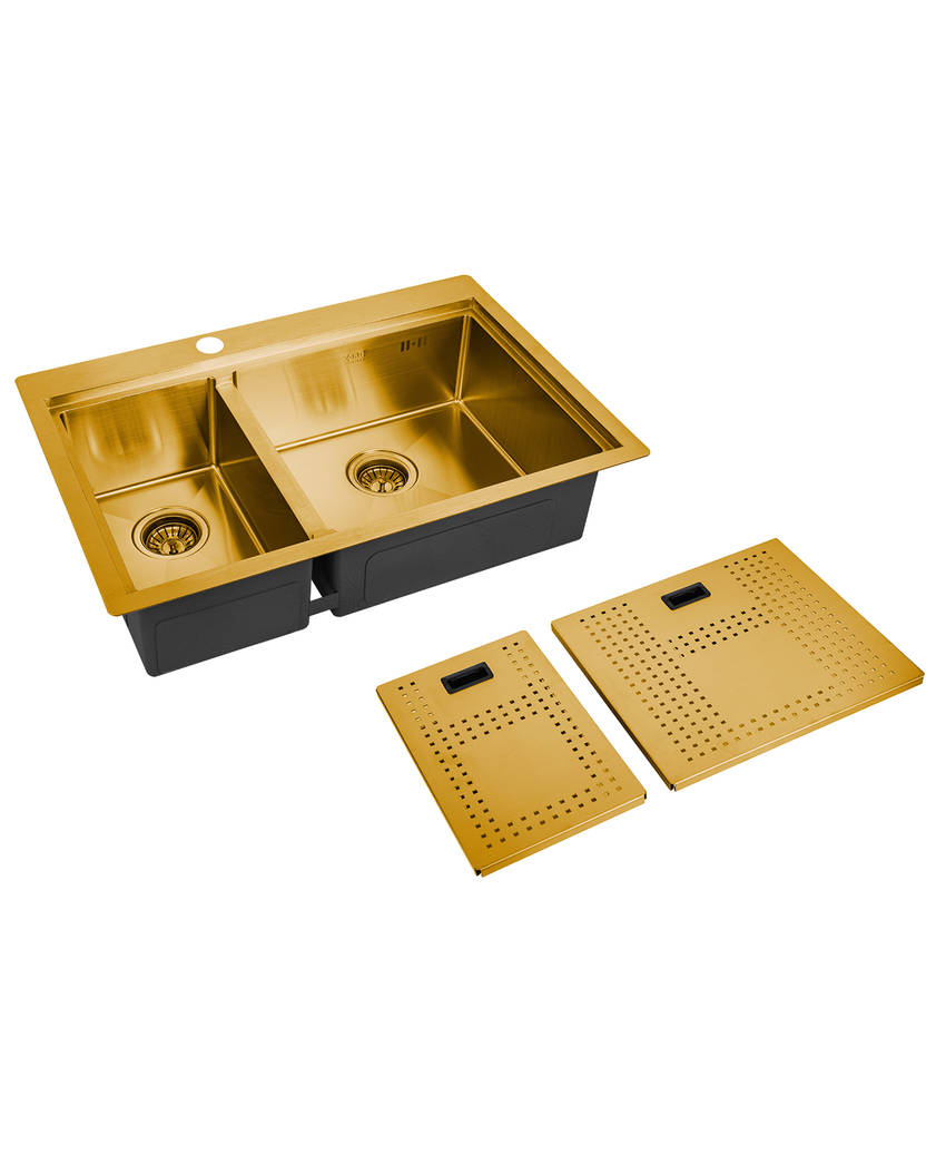 

Мойка кухонная ZorG ZM N-78-2-52-R BRONZE с накладками