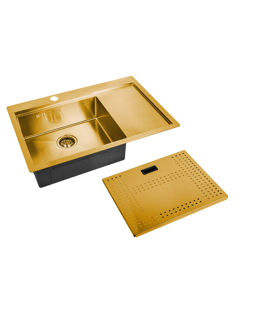 

Мойка кухонная ZorG ZM N-7852-L BRONZE с накладкой
