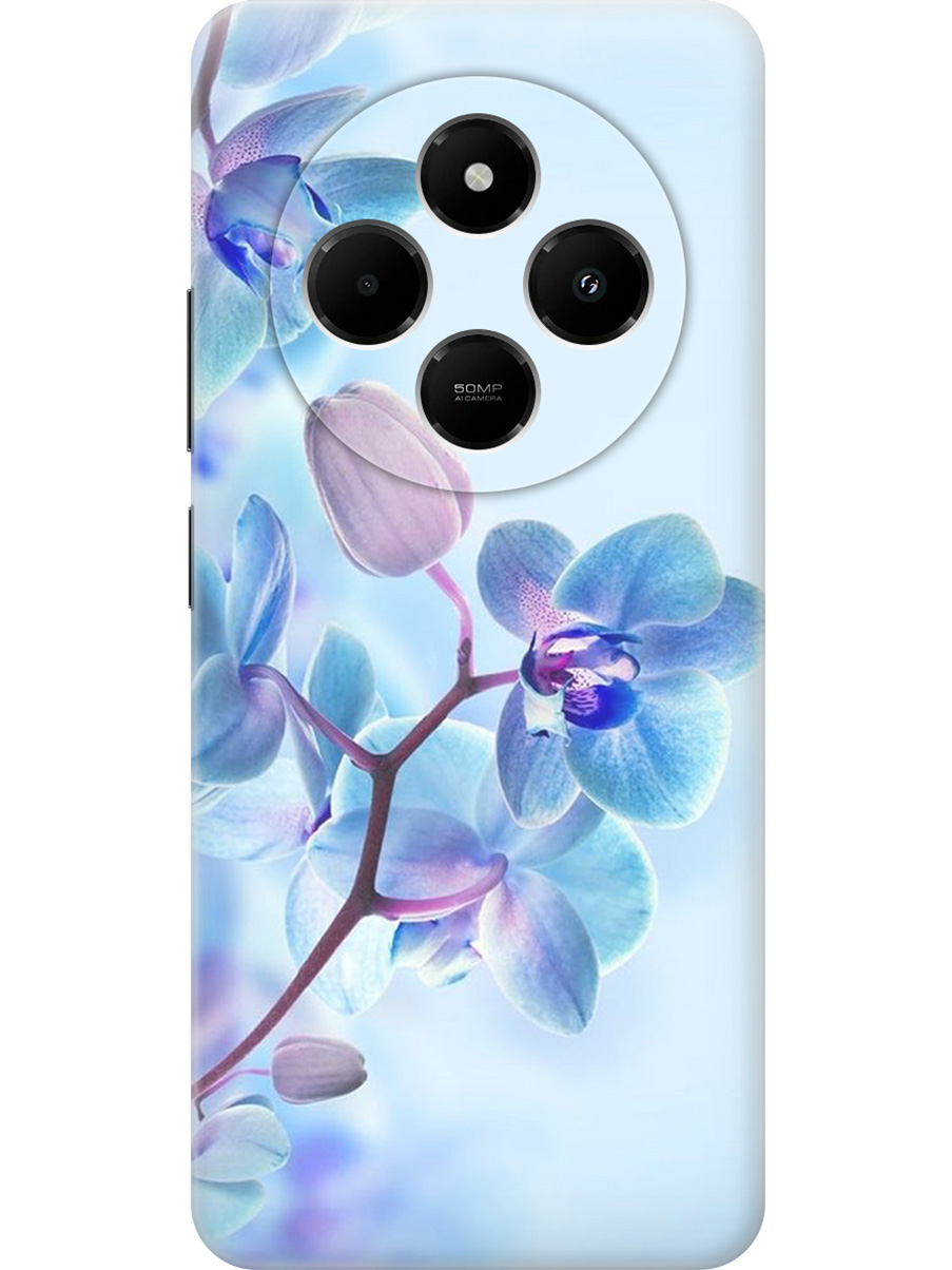 

Силиконовый чехол на Xiaomi Redmi 14C, Poco C75 с принтом "Синий цветок на синем", Прозрачный;голубой;синий, 786715721