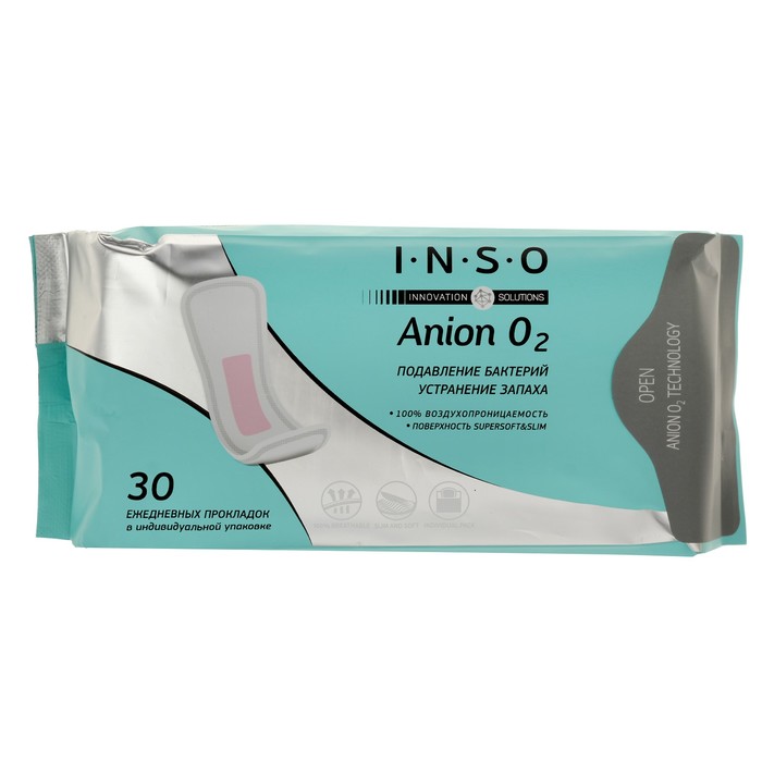 

Прокладки ежедневные Inso Anion O2, 30 шт/упаковка, Белый