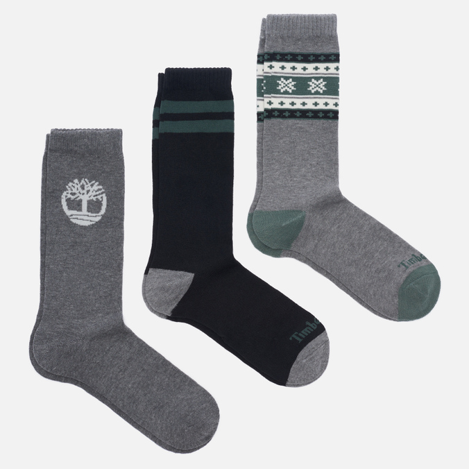 Комплект носков Timberland 3-Pack Giftable Festive Crew комбинированный, Размер 42-46 EU