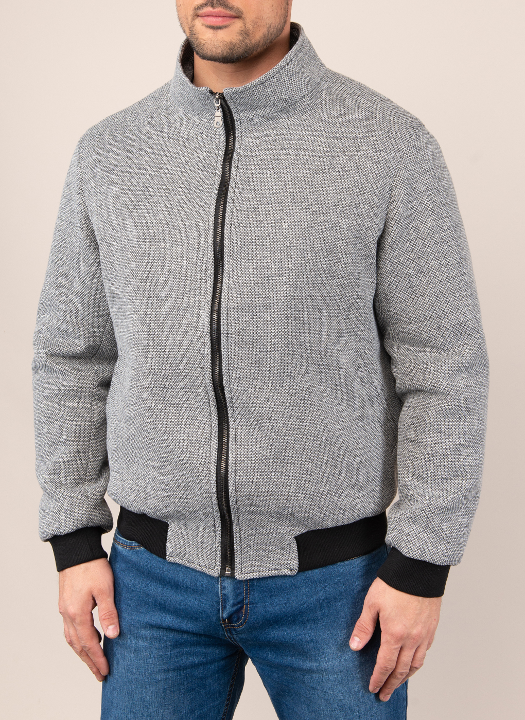 

Бомбер мужской MISTEKS DESIGN 48623 серый 48 RU, 48623