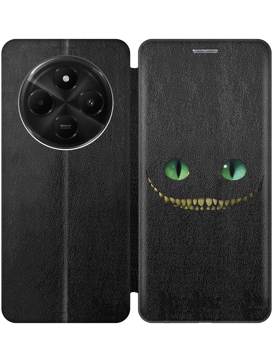 

Чехол-книжка на Xiaomi Redmi 14C, Poco C75 с принтом "Чеширский кот" черный, Черный;прозрачный;белый;зеленый, 786715771