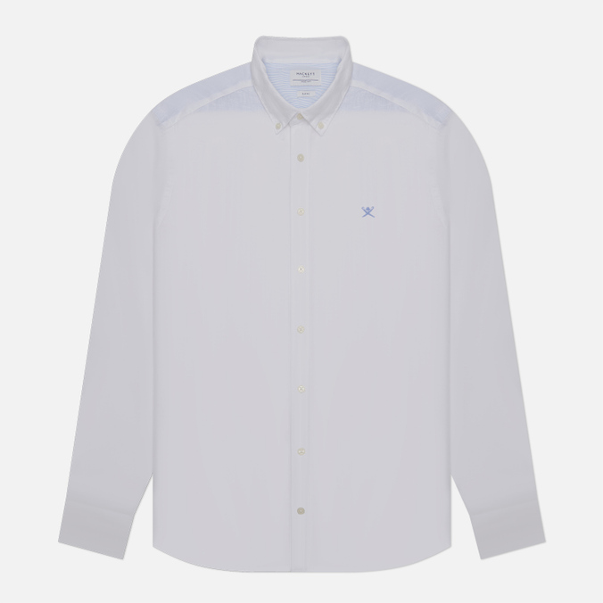 Мужская рубашка Hackett Garment Dyed Linen B Slim Fit белый, Размер S