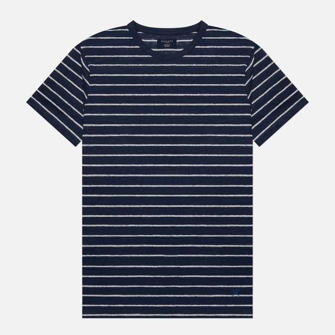 Мужская футболка Hackett Linen Stripe синий, Размер S