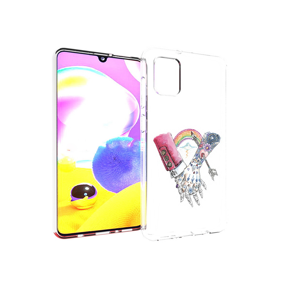 

Чехол MyPads Tocco для Samsung Galaxy A31 абстракция руки в татуировках (PT146911.482.212), Прозрачный, Tocco