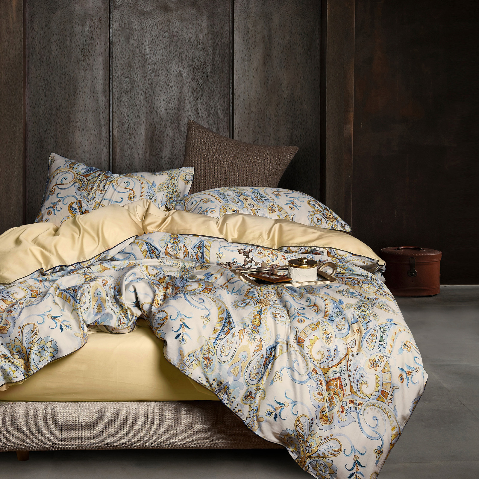 Постельное белье Soft Box Marrakesh Семейное, мако-сатин, простынь на резинке 160х200