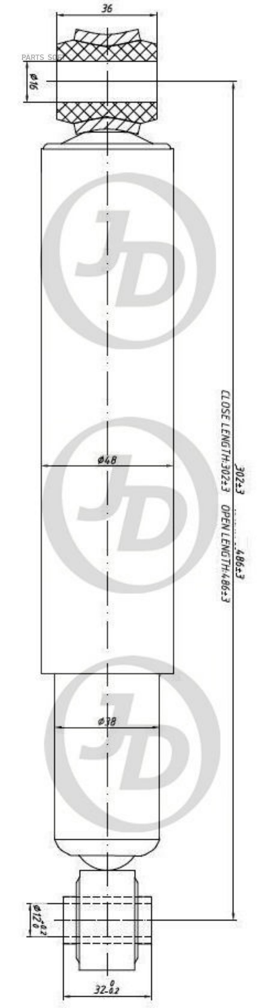 

JUST DRIVE JAA0142 Амортизатор газомасляный задний /343358/