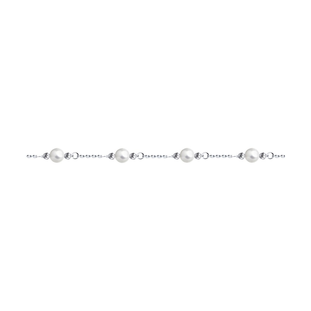 

Браслет из серебра р.  Diamant 94-150-01572-4, жемчуг искусственный, 94-150-01572-4