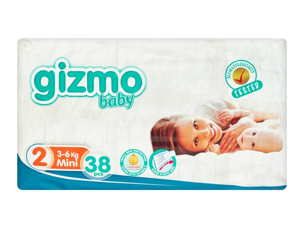 

GIZMO Детские подгузники №2 (3-6 кг) 38шт.