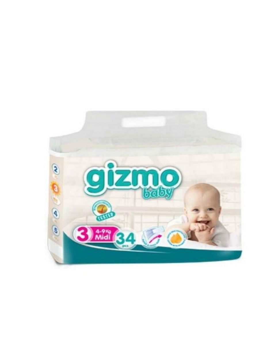 

GIZMO Детские подгузники №3 (4-9 кг) 34шт.