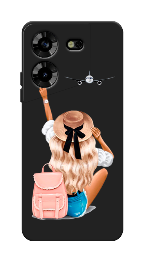 

Чехол Awog на Tecno Pova 5 "Автостопом самолетом", Бежевый;белый, 303952-1
