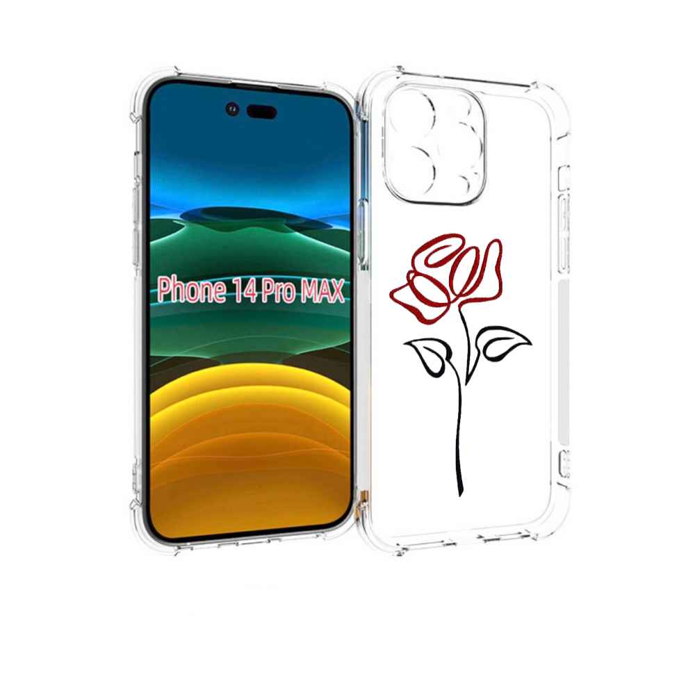 

Чехол MyPads цветок в одну линию для iPhone 14 Pro Max, Прозрачный, Tocco