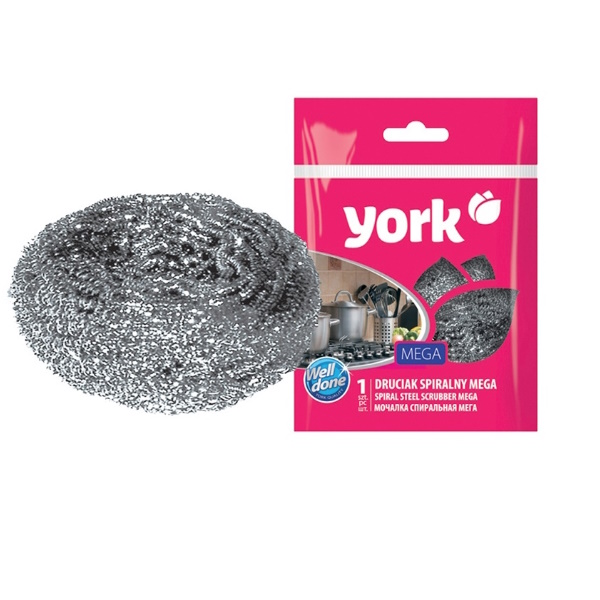 

Мочалка стальная York MEGA, 1 шт., Серебристый