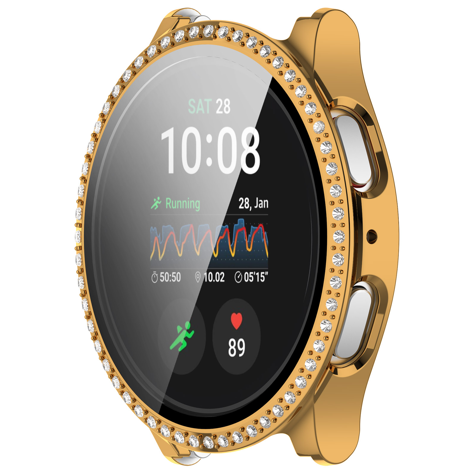 

Защитный чехол со стразами для Samsung Galaxy Watch 7, 40 мм, золотистый, Защитный чехол со стразами для Samsung Galaxy Watch 7, 40 мм