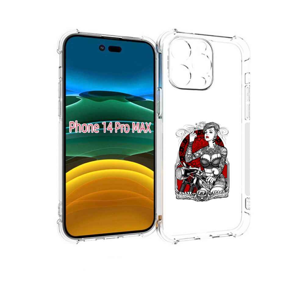 

Чехол MyPads девушка на мотоцикле для iPhone 14 Pro Max, Прозрачный, Tocco