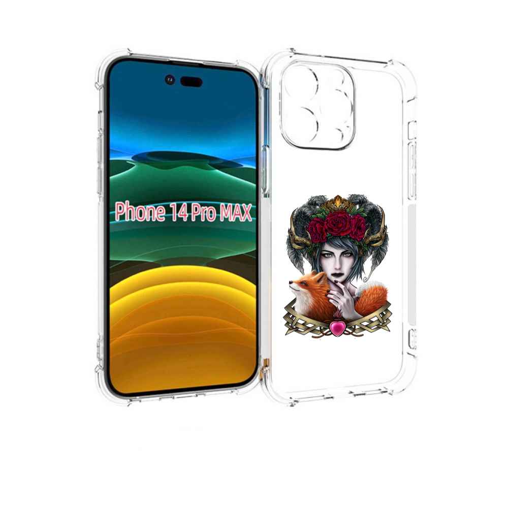 

Чехол MyPads девушка с лисой для iPhone 14 Pro Max, Прозрачный, Tocco