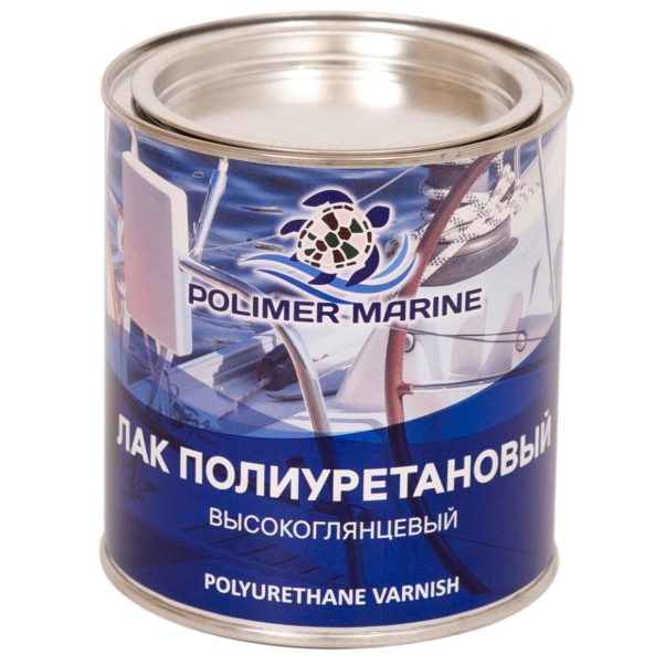 

Лак полиуретановый Двухкомпонентный 2К высокоглянцевый Polimer Marine 1 кг, Прозрачный, 4