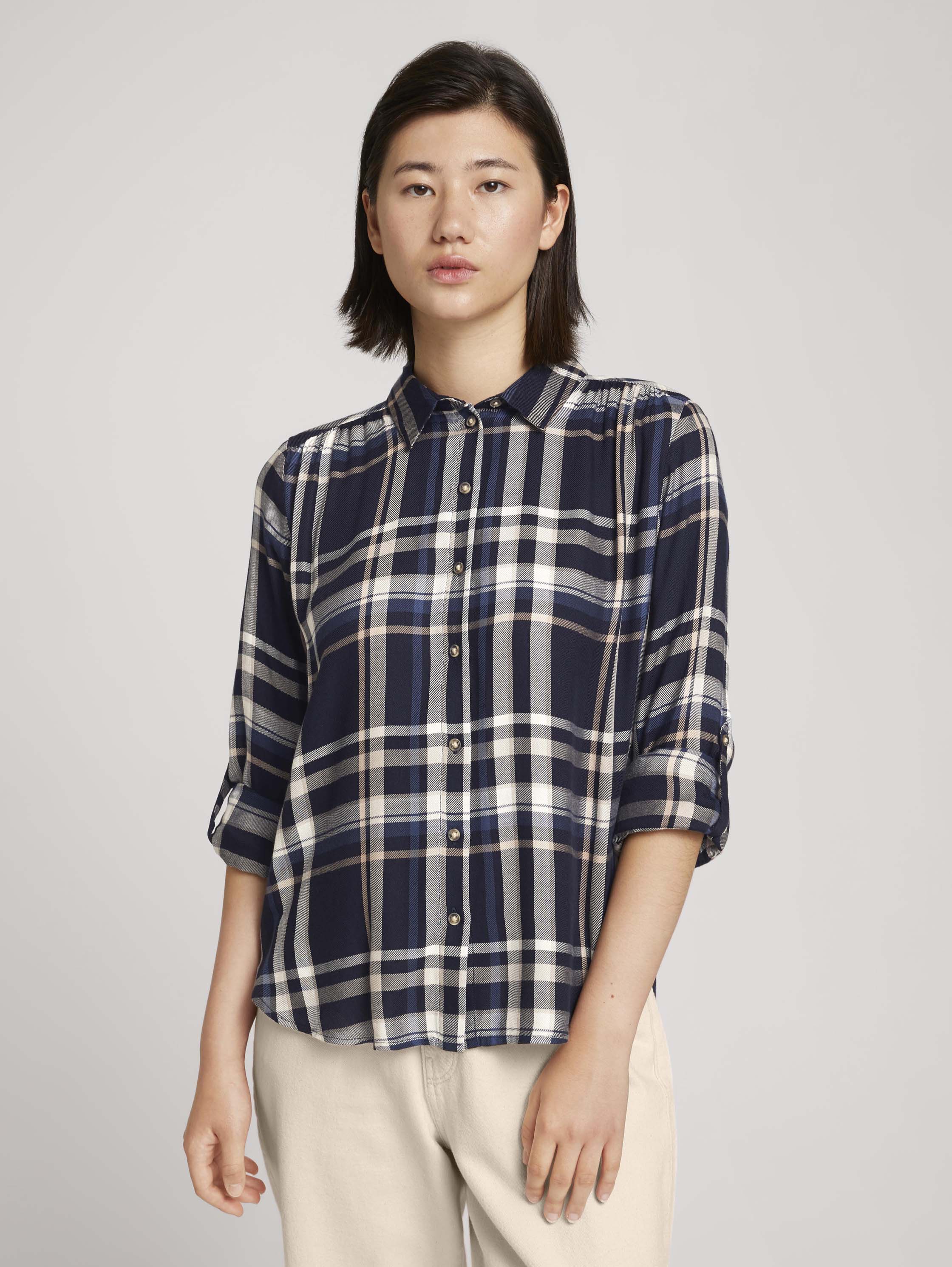 

Рубашка женская TOM TAILOR 1027067 синяя 40, 1027067