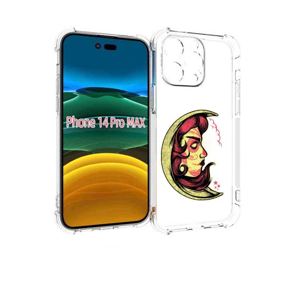 

Чехол MyPads желтый полумесяц с лицом девушки для iPhone 14 Pro Max, Прозрачный, Tocco
