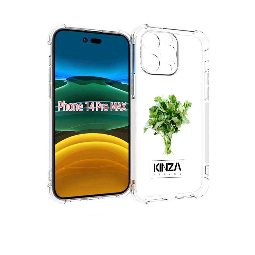 

Чехол MyPads Бренд Кинза для iPhone 14 Pro Max, Прозрачный, Tocco
