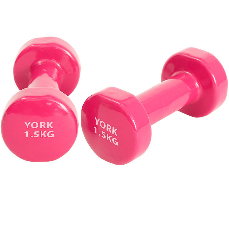 фото Ygb100 гантель виниловая "york" 1.5 кг (розовая) b31376