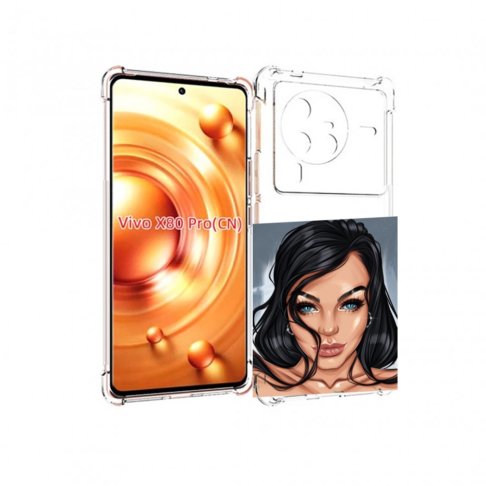 

Чехол MyPads голубые-глаза-у-брюнетки женский для Vivo X80 PRO, Прозрачный, Tocco