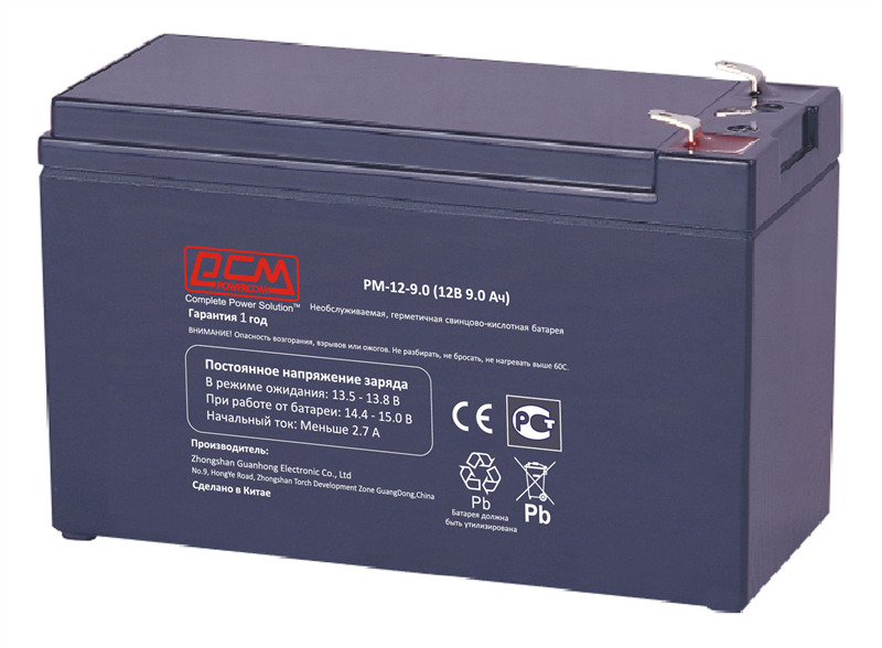 Аккумулятор Powercom PM-12-9.0 (12В / 9Ач) (421619)