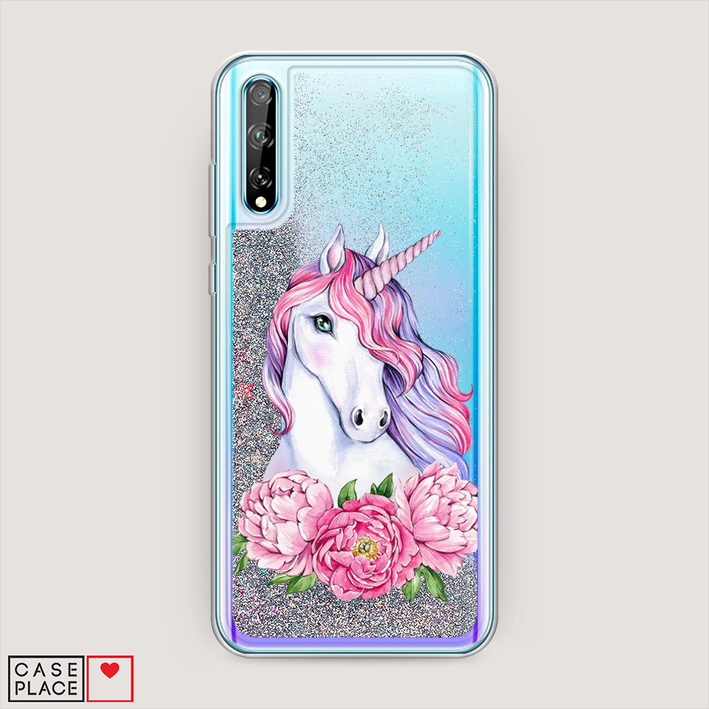 Чехол Awog  на  Huawei Y8p/Huawei P Smart S Единорог с пионами