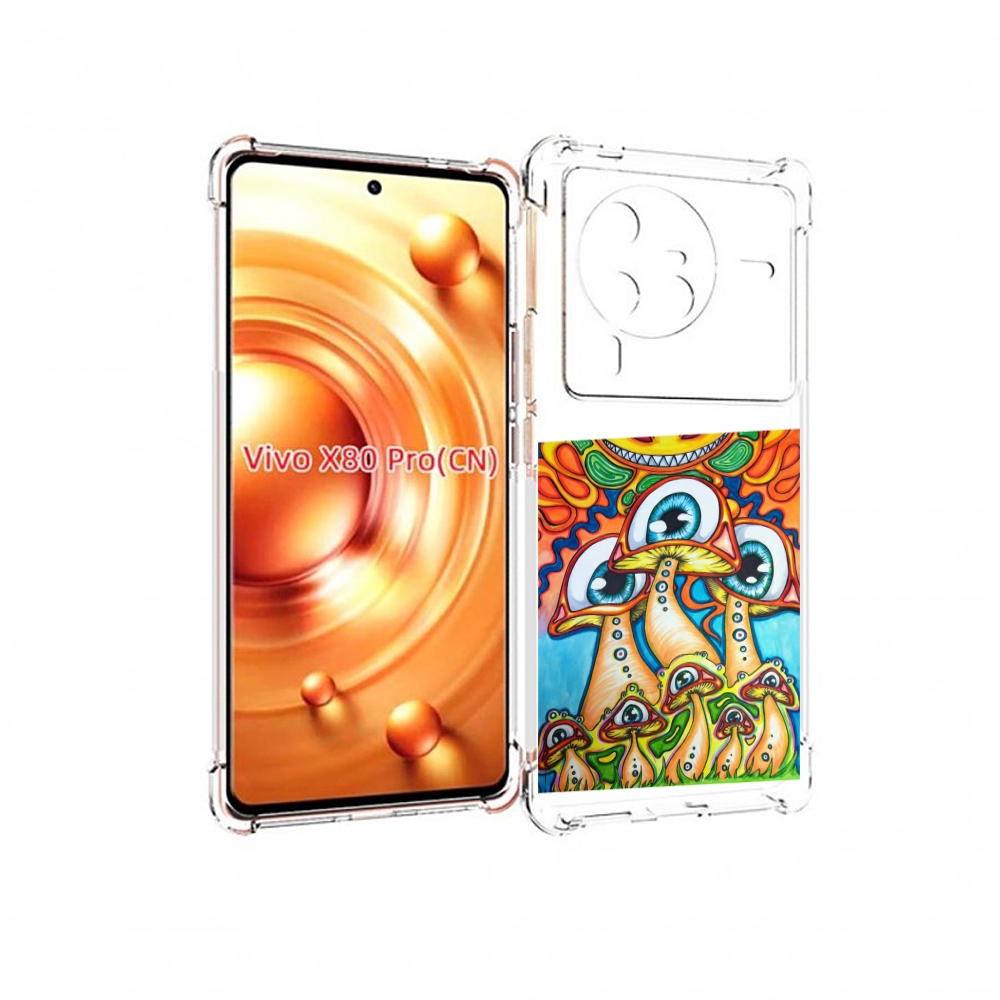 

Чехол MyPads грибы с глазами для Vivo X80 Pro, Прозрачный, Tocco