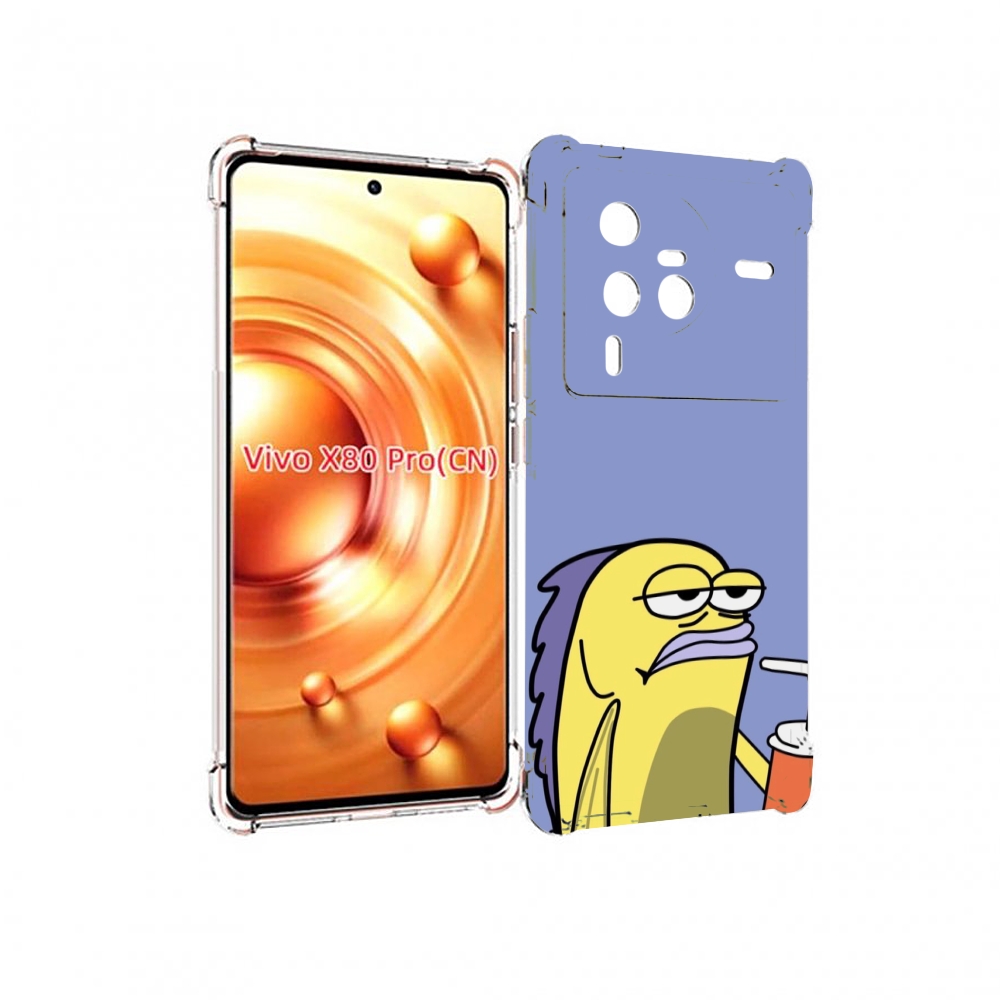 Чехол MyPads грусная-рыба-из-спанч-боба для Vivo X80 PRO